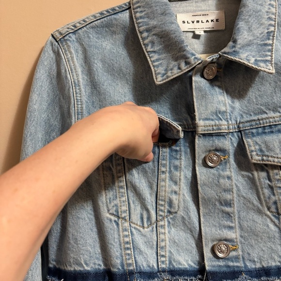 SLVRLAKE Rework Two-Tone Denim Jacket Washed In Valley NWOT - Picture 6 of 15